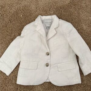 Janie and Jack Boys white  Linen-Blend Blazer